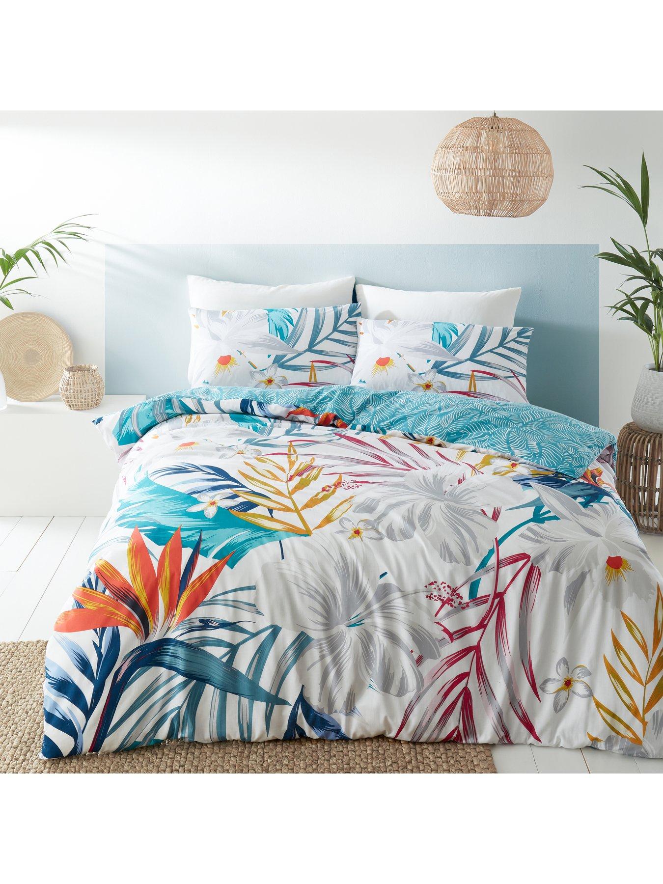 Buy Pineapple Elephant Ayanna Tropical Floral Duvet Cover Set at low ...